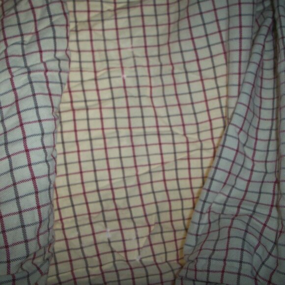 RALPH LAUREN VINTAGE Brown Red Check TWIN FITTED SHEET 100% Cotton, has flaws - Picture 9 of 11